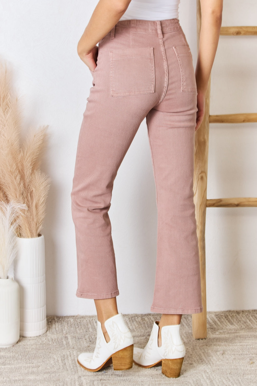 RISEN Full Size High Rise Ankle Flare Jeans - The Boutie Shop