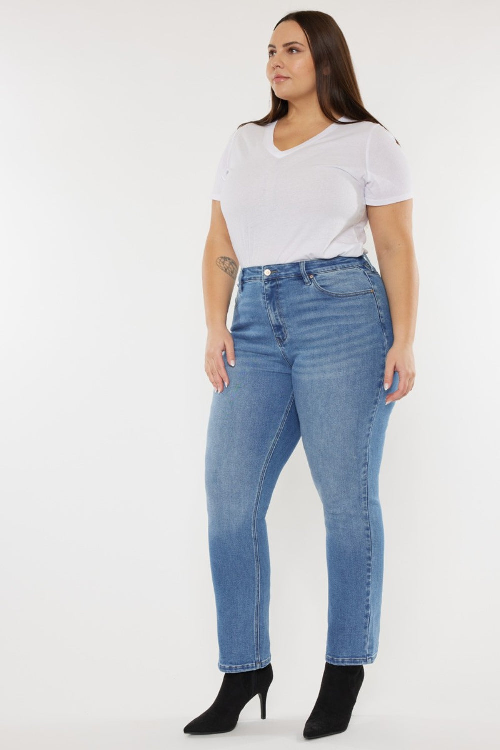 Kancan Full Size Cat's Whiskers High Waist Jeans - The Boutie Shop