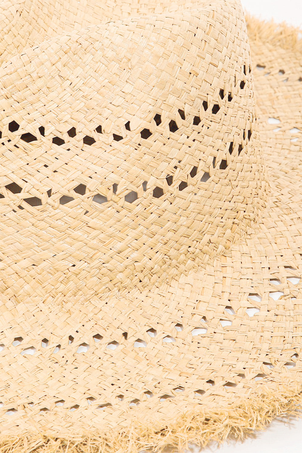 Fame Openwork Raw Hem Weave Hat - The Boutie Shop