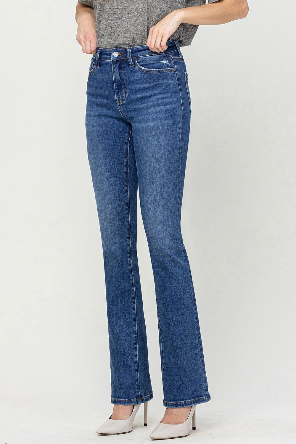 Vervet by Flying Monkey High Waist Bootcut Jeans - The Boutie Shop