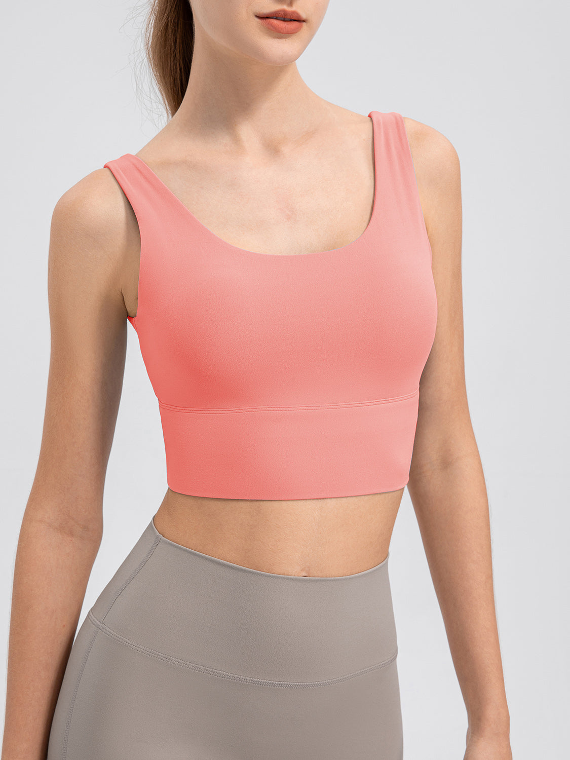 Scoop Neck Wide Strap Active Tank - The Boutie Shop