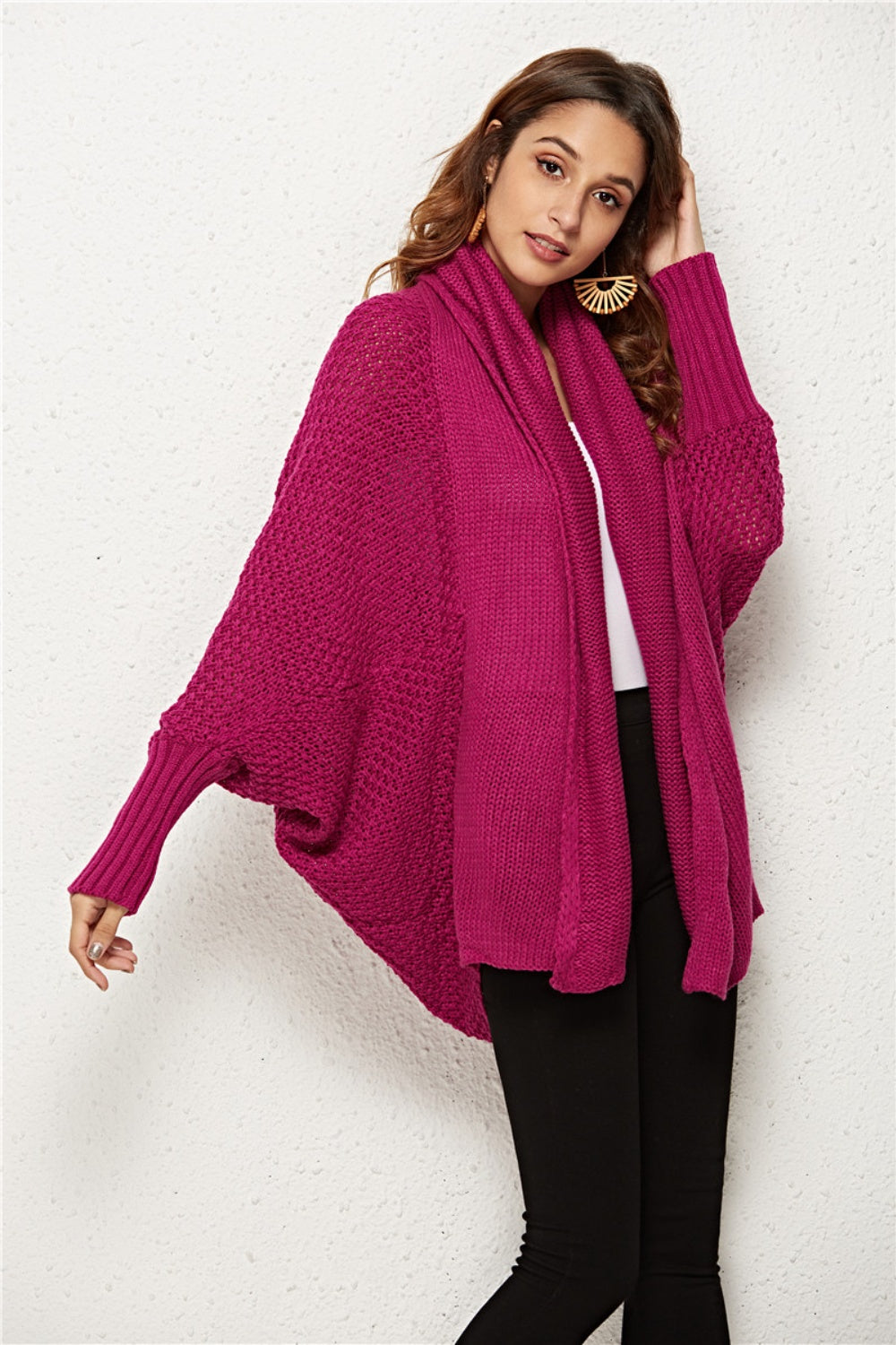 Angel Wings Open Front Batwing Sleeve Cardigan - The Boutie Shop