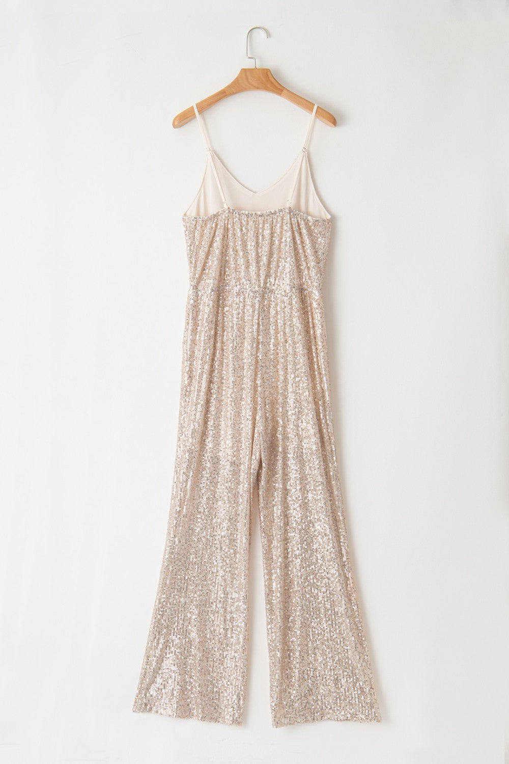 Sequin Spaghetti Strap Wide Leg Jumpsuit - The Boutie Shop