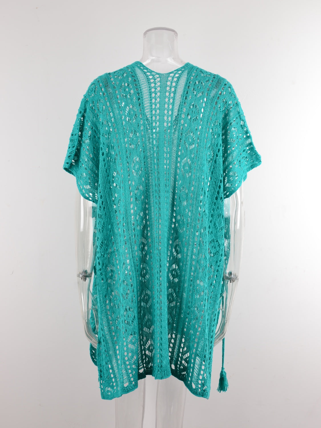 Angel Wings Cutout V-Neck Cover-Up with Tassel - The Boutie Shop