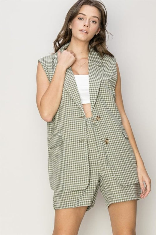 HYFVE Single-Breasted Sleeveless Suit and Shorts Set - The Boutie Shop