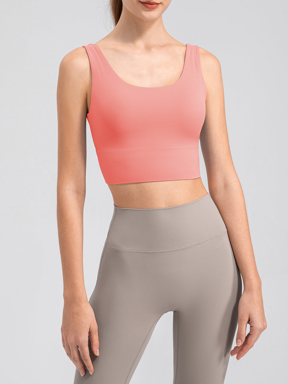 Scoop Neck Wide Strap Active Tank - The Boutie Shop