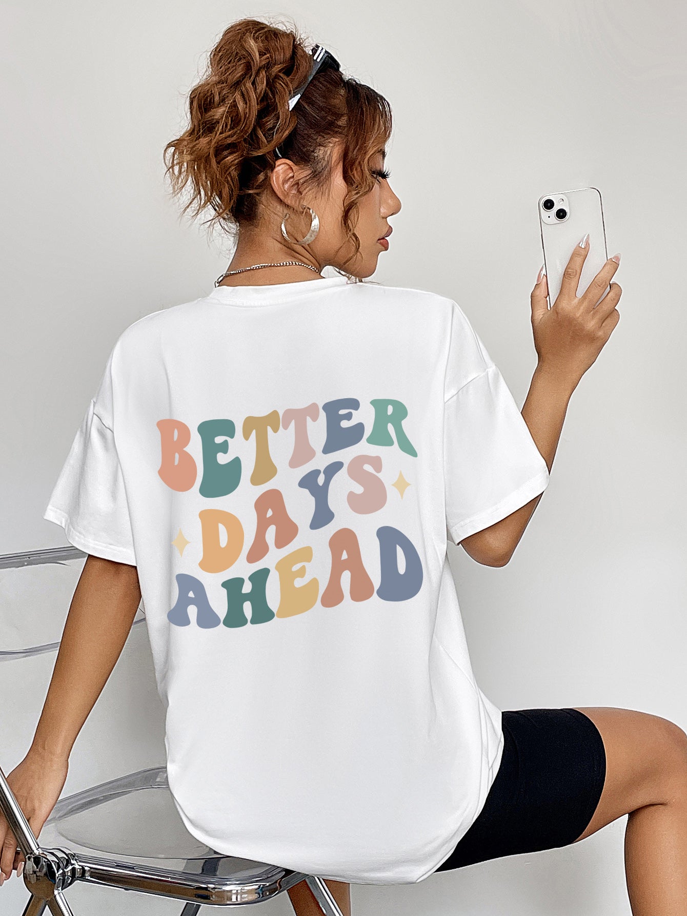 BETTER DAYS AHEAD Round Neck T-Shirt - The Boutie Shop