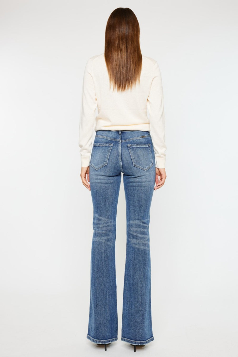 Kancan Cat's Whiskers High Waist Flare Jeans - The Boutie Shop