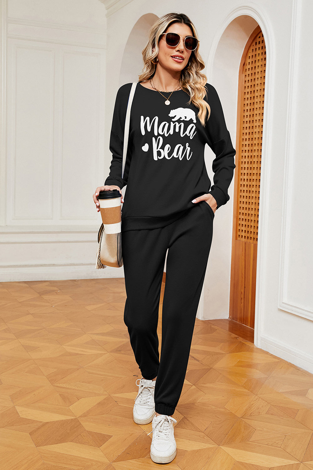 MAMA BEAR Graphic Sweatshirt and Sweatpants Set - The Boutie Shop