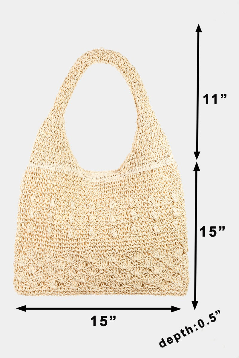 Fame Straw Braided Tote Bag - The Boutie Shop