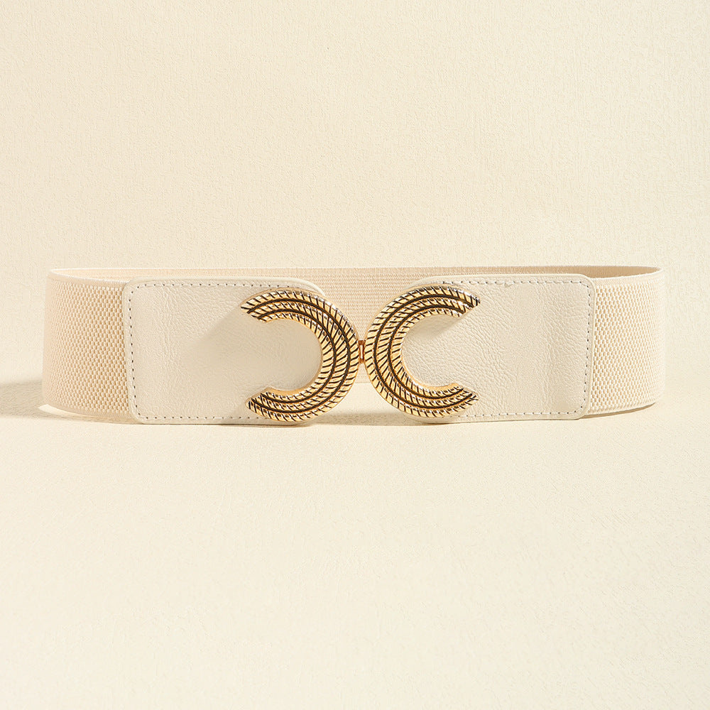 Double C Buckle Elastic Belt - The Boutie Shop