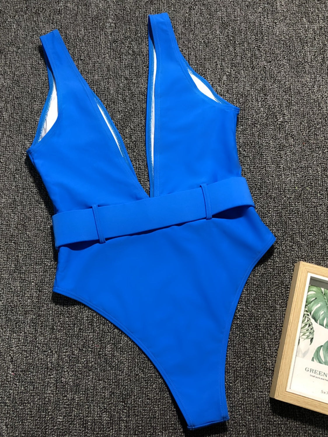 Plunge Wide Strap Sleeveless One-Piece Swimwear - The Boutie Shop