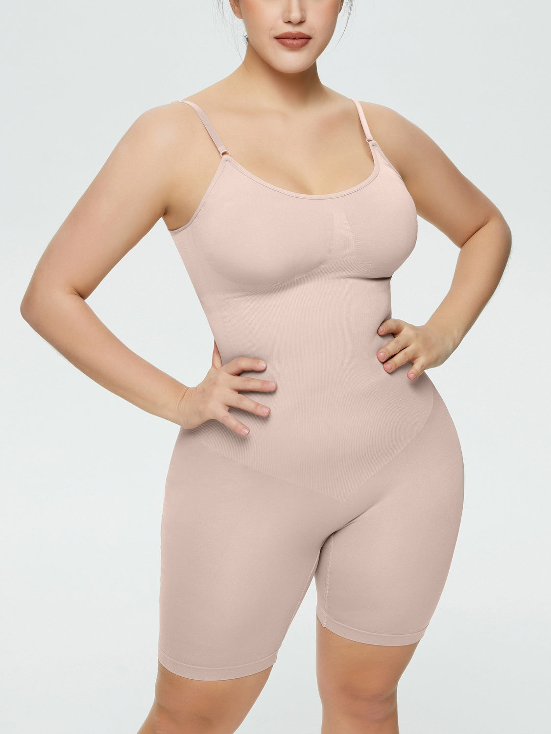 Full Size Spaghetti Strap Shaping Romper - The Boutie Shop