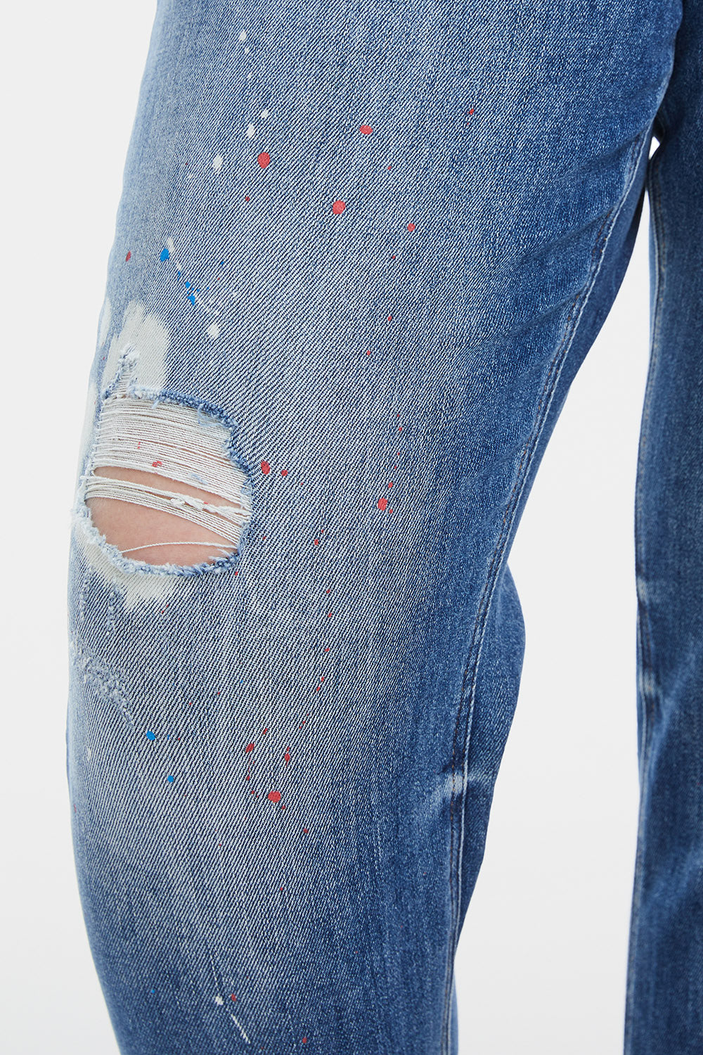 BAYEAS Full Size High Waist Distressed Paint Splatter Pattern Jeans - The Boutie Shop