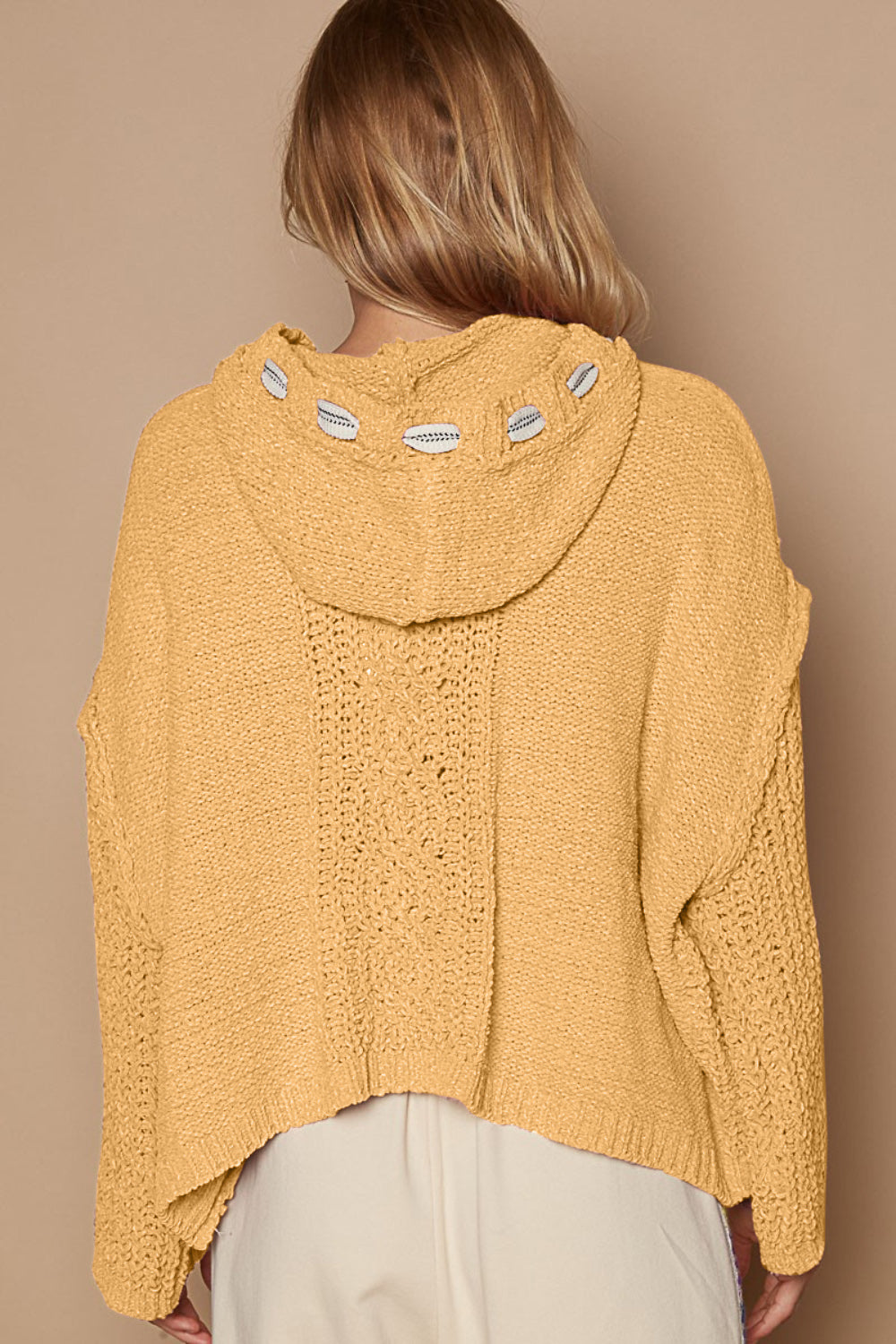 POL Cable Knit Hooded Chenille Sweater - The Boutie Shop