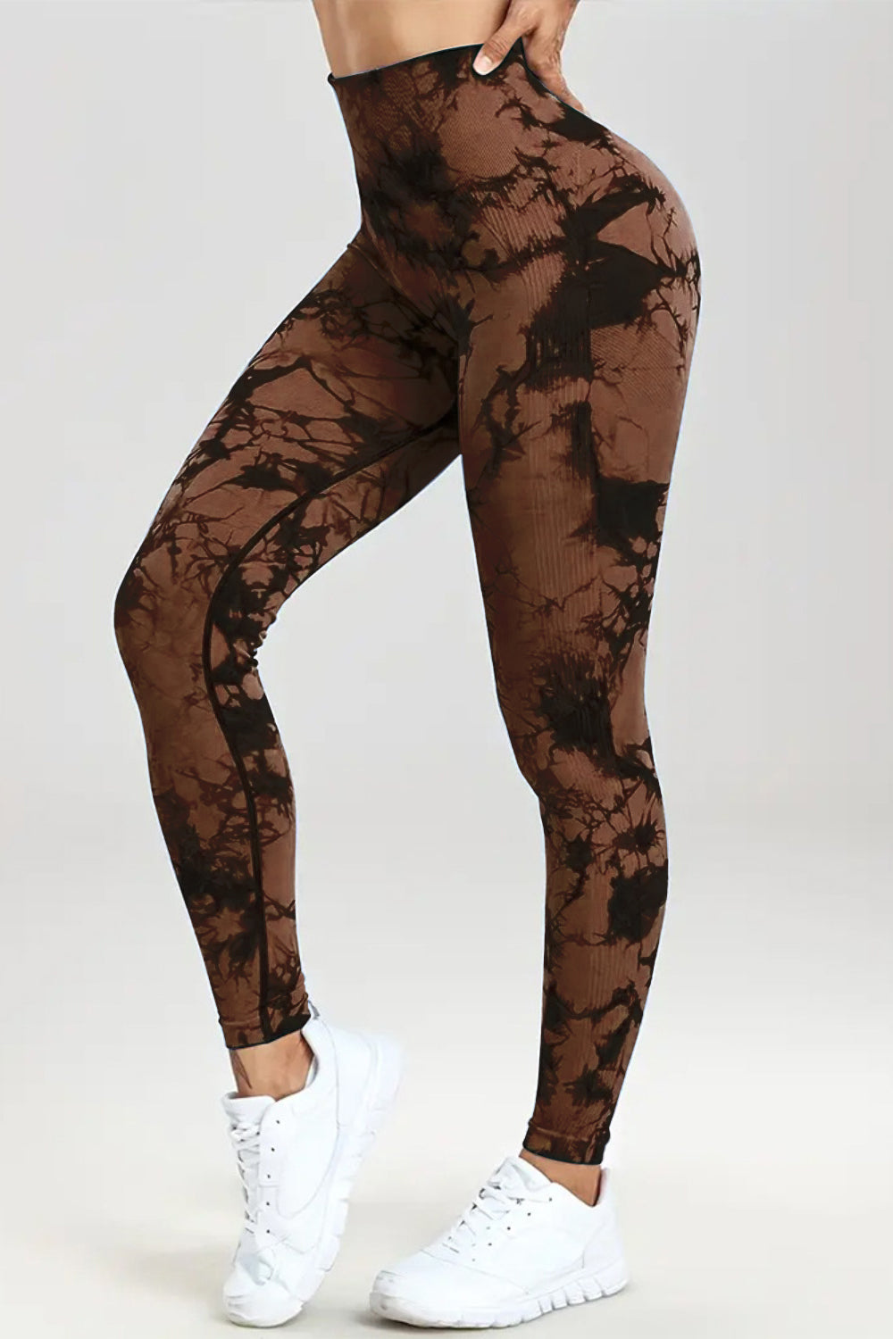 Printed High Waist Active Pants - The Boutie Shop