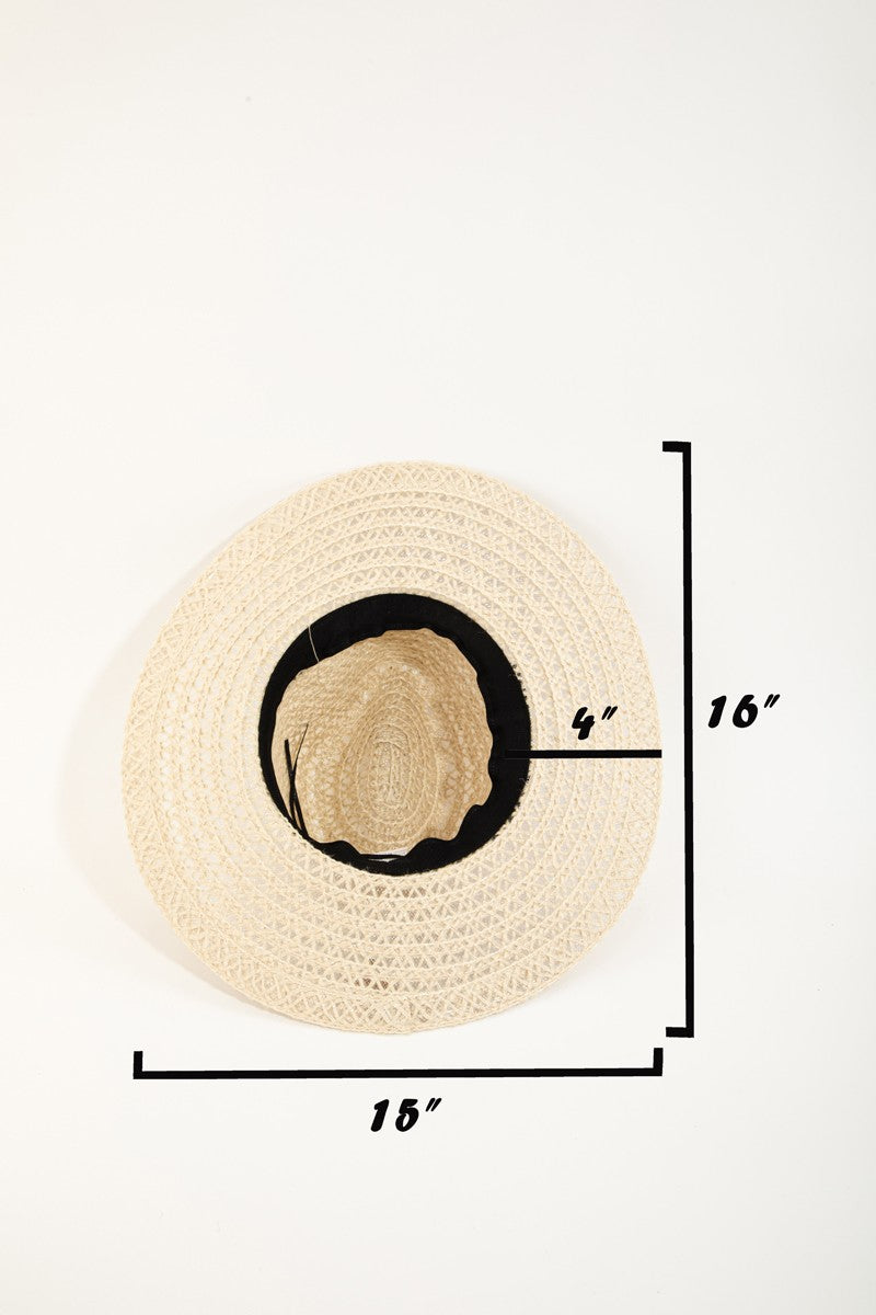 Fame Wide Brim Straw Weave Sun Hat - The Boutie Shop