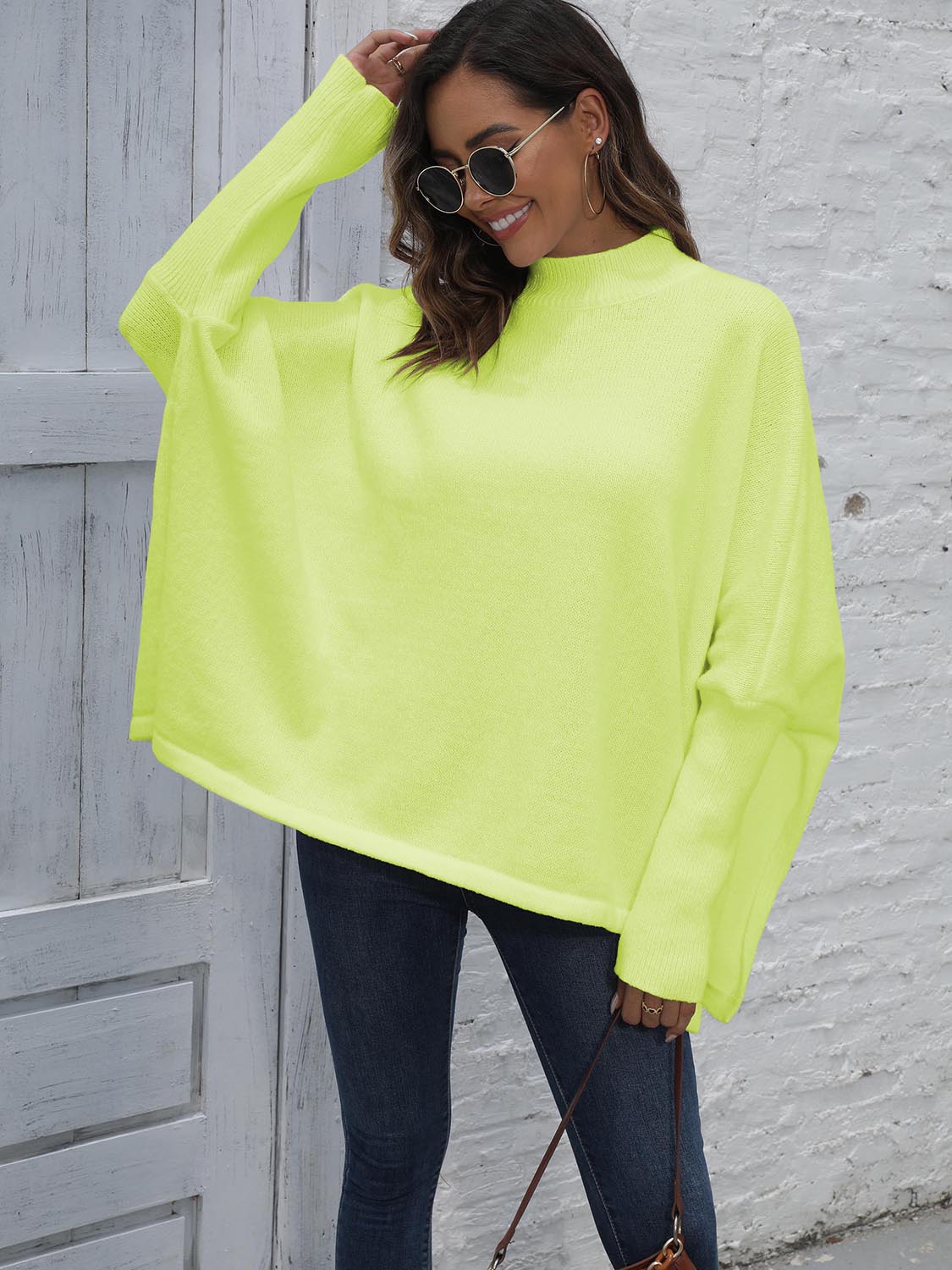 Loose Hem Plain Sweater - The Boutie Shop