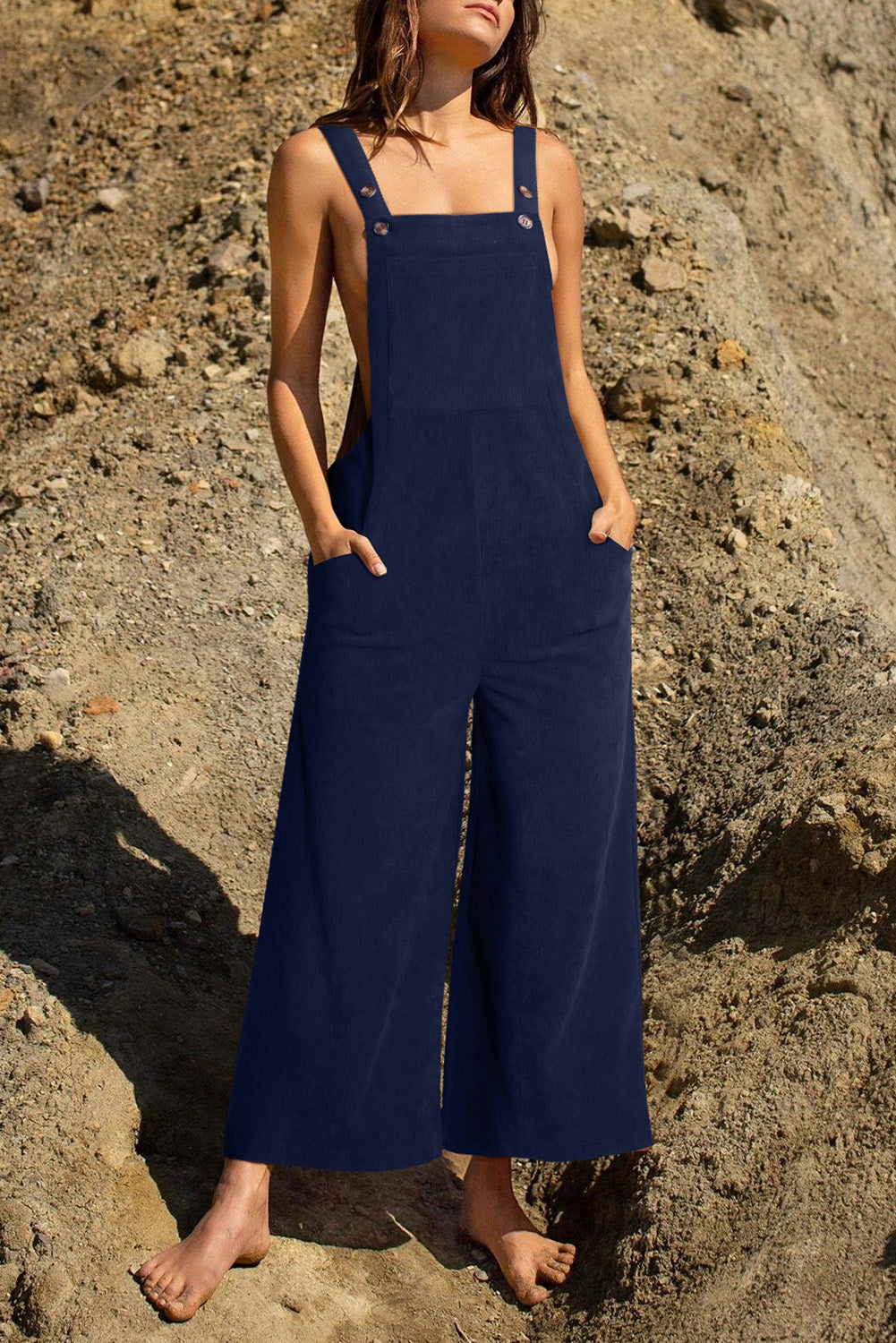 Pocketed Wide Leg Overall - The Boutie Shop