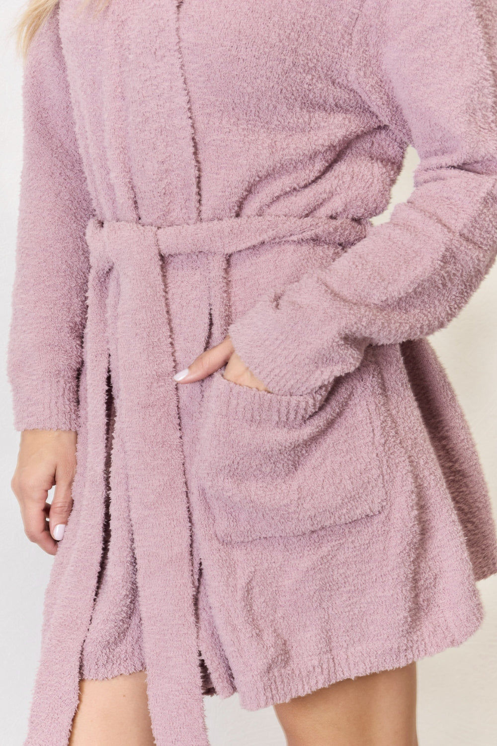 Hailey & Co Tie Front Long Sleeve Robe - The Boutie Shop