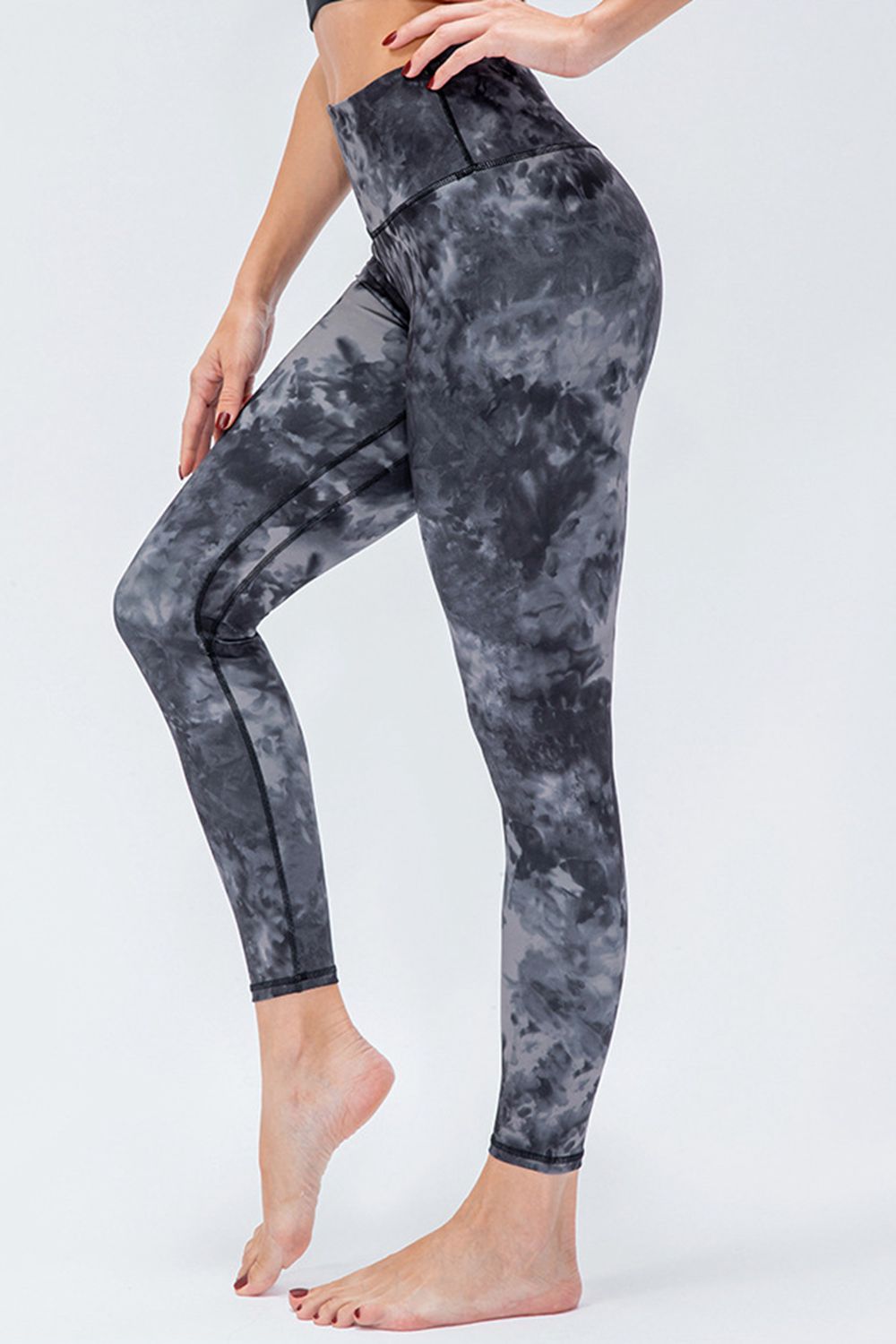 Wide Waistband Slim Fit Active Leggings - The Boutie Shop