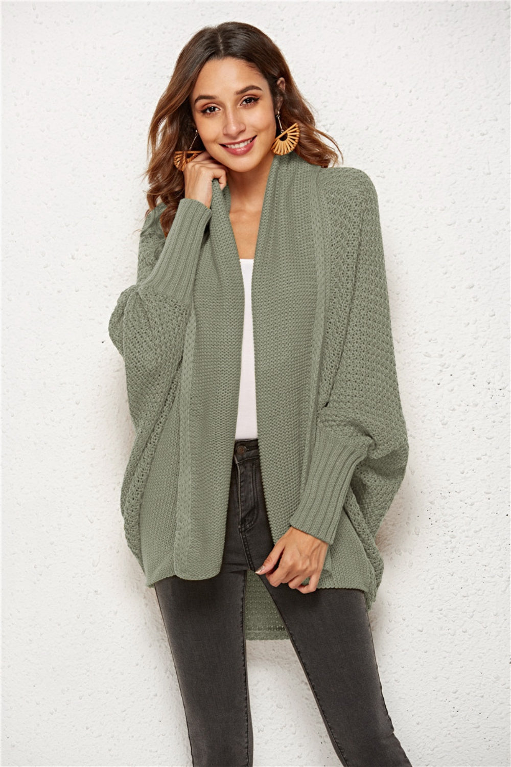 Angel Wings Open Front Batwing Sleeve Cardigan - The Boutie Shop