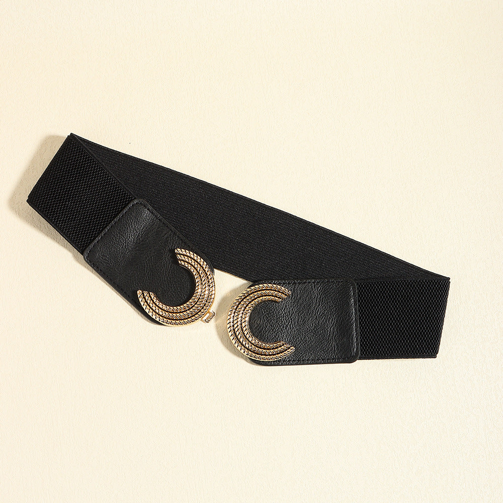 Double C Buckle Elastic Belt - The Boutie Shop