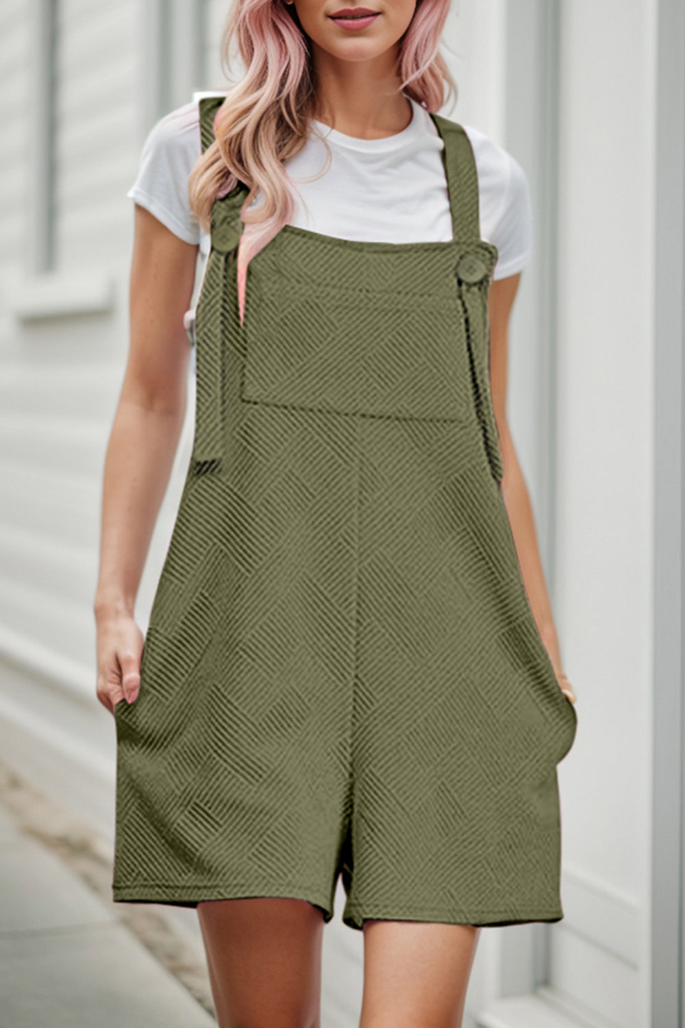 Textured Overall with Pockets - The Boutie Shop