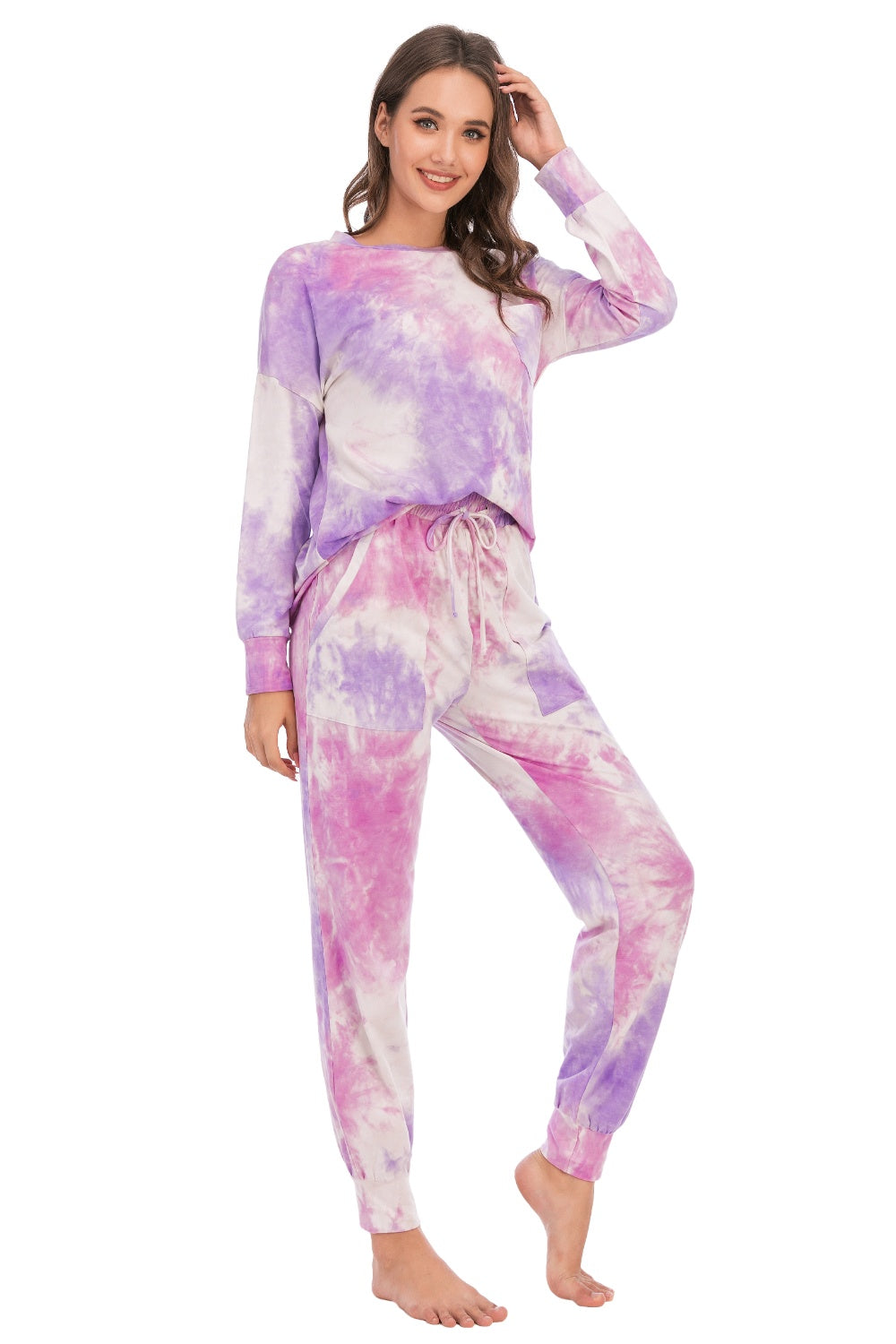 Tie-Dye Top and Pants Lounge Set - The Boutie Shop