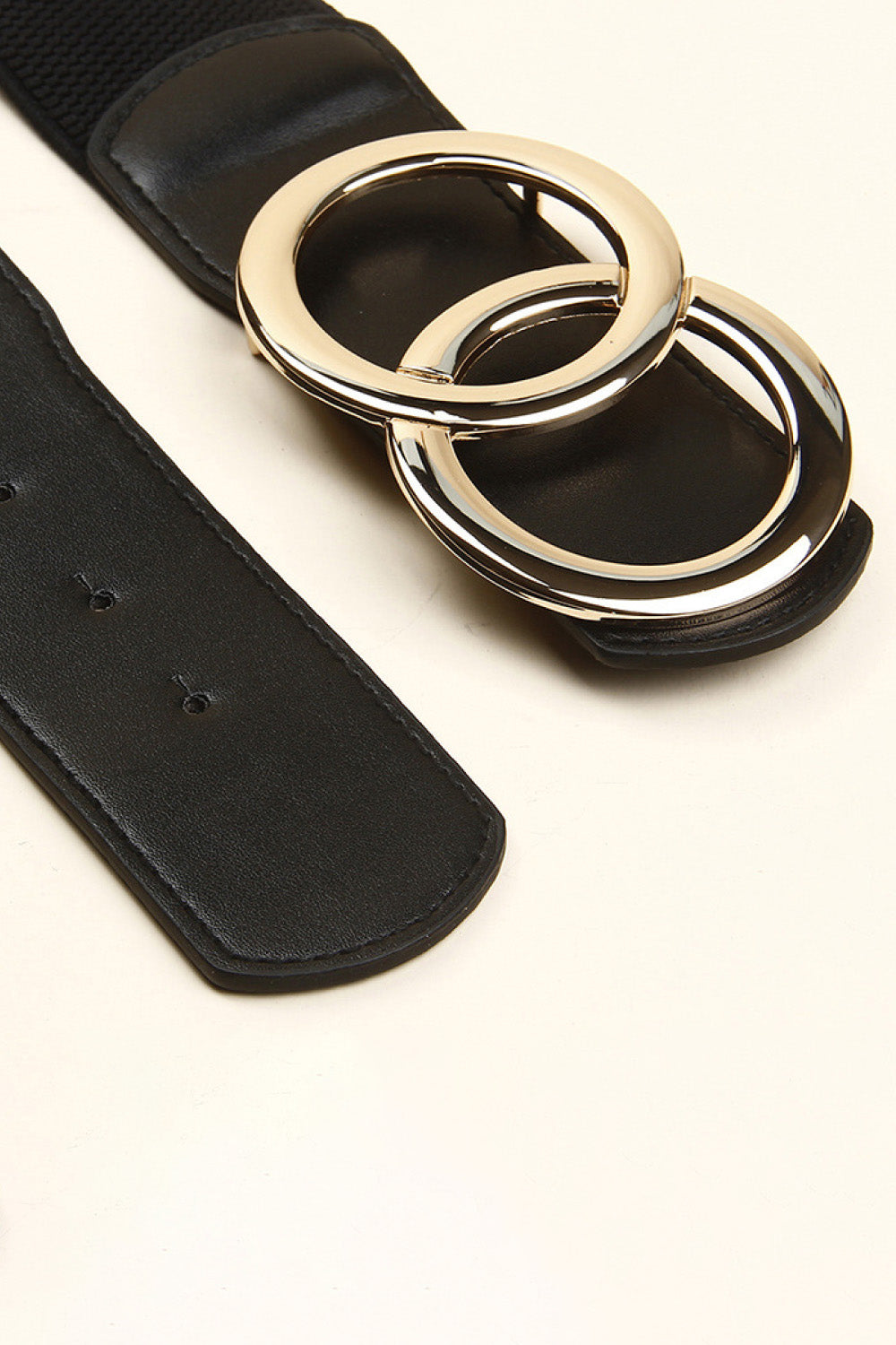 Zinc Alloy Buckle Elastic PU Belt - The Boutie Shop