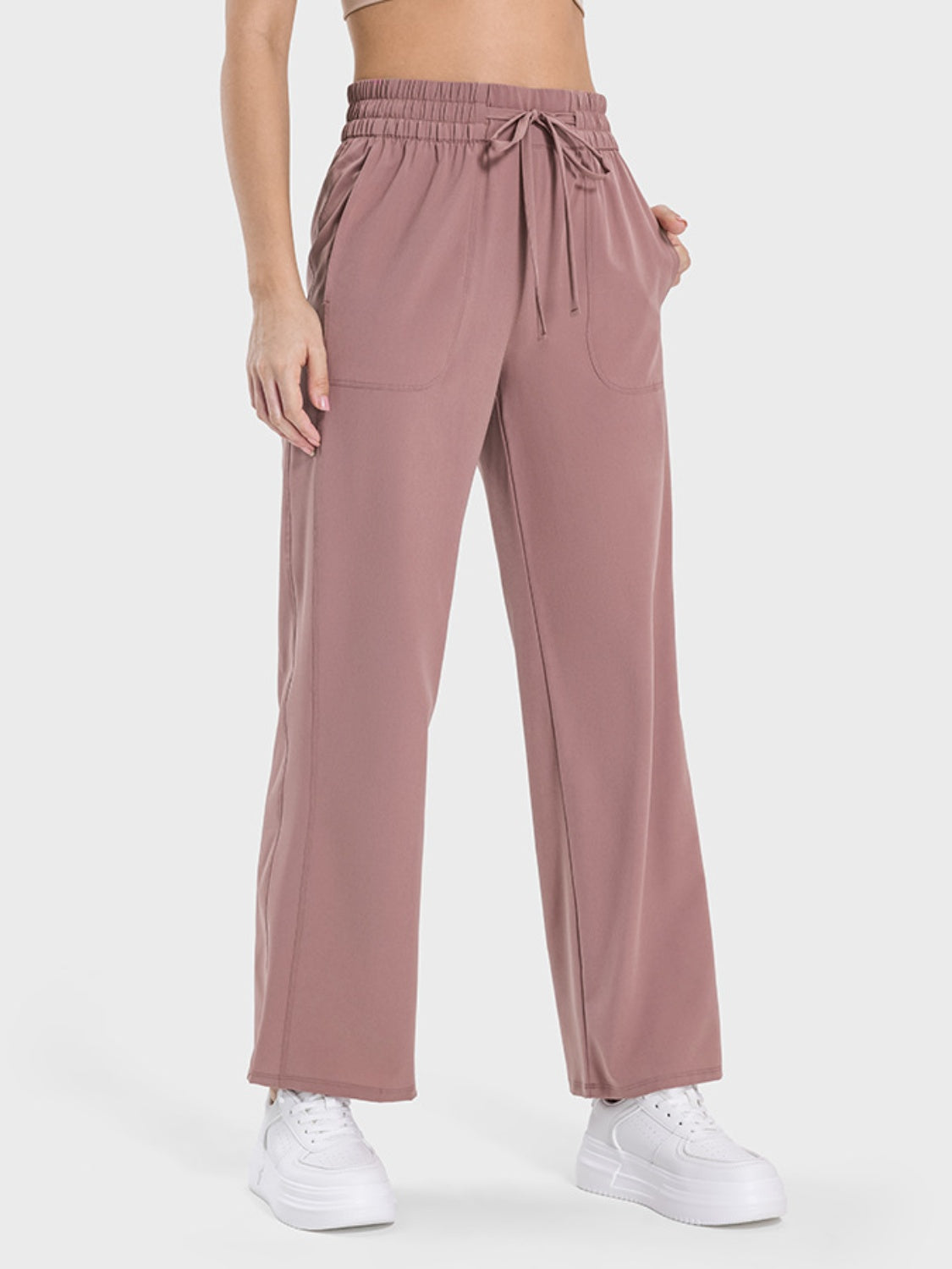 Millennia Drawstring Pocketed Active Pants - The Boutie Shop