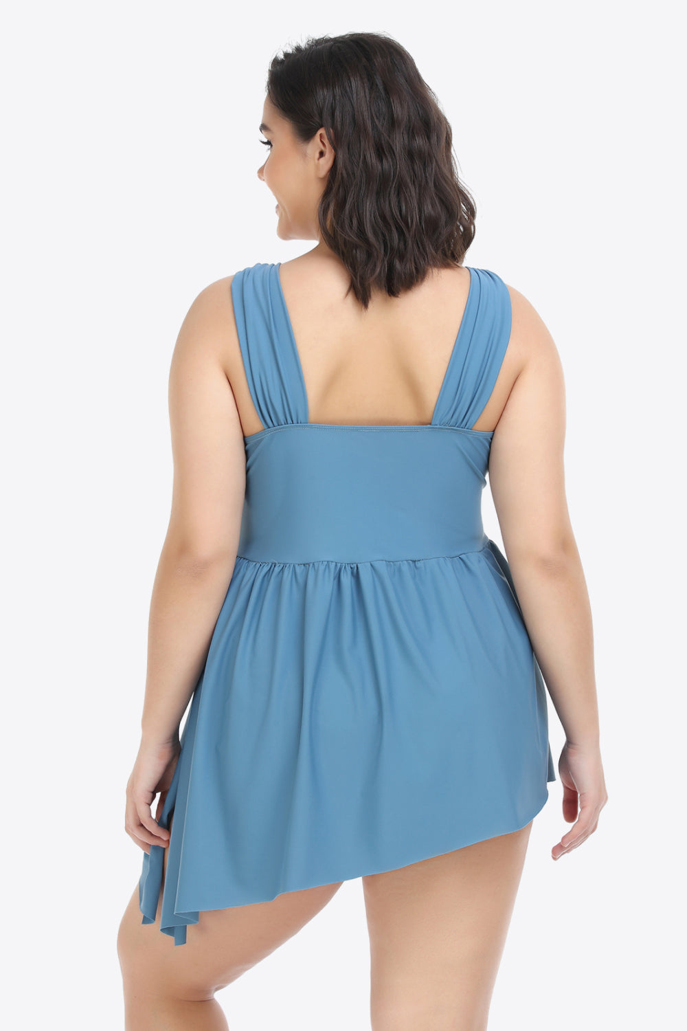 Plus Size Plunge Sleeveless Two-Piece Swimsuit - The Boutie Shop