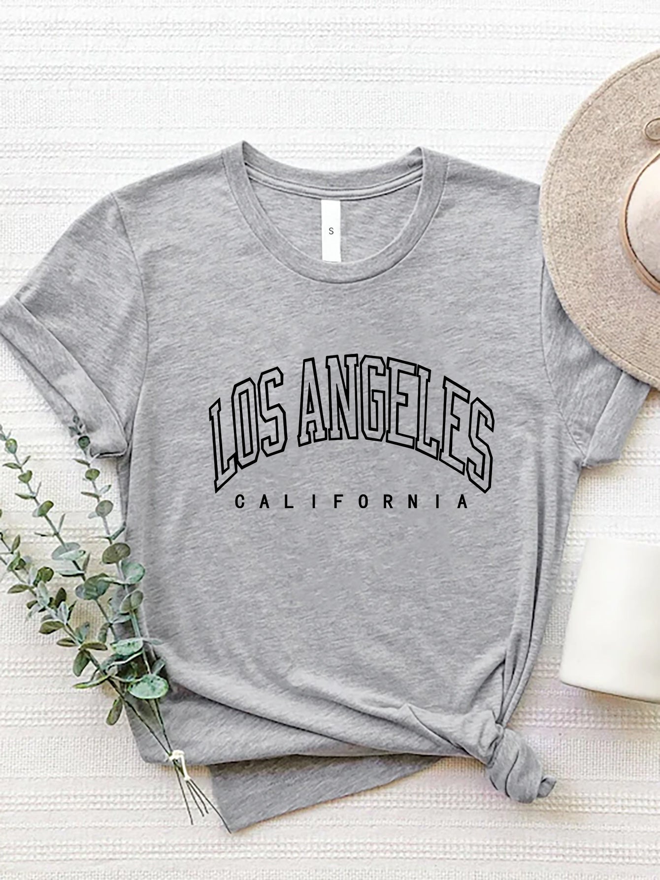 LOS ANGELES CALIFORNIA Round Neck T-Shirt - The Boutie Shop