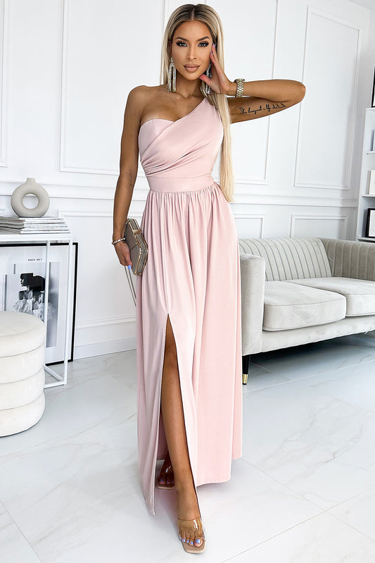 One-Shoulder Slit Maxi Dress - The Boutie Shop