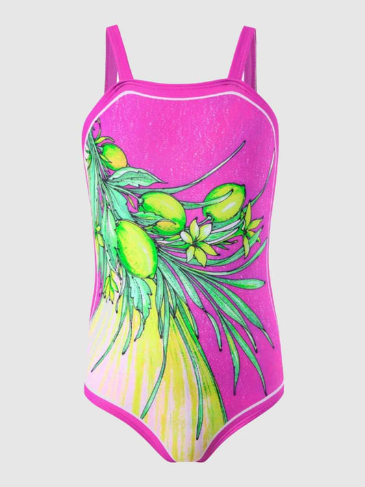 Printed Square Neck One-Piece Swimwear - The Boutie Shop