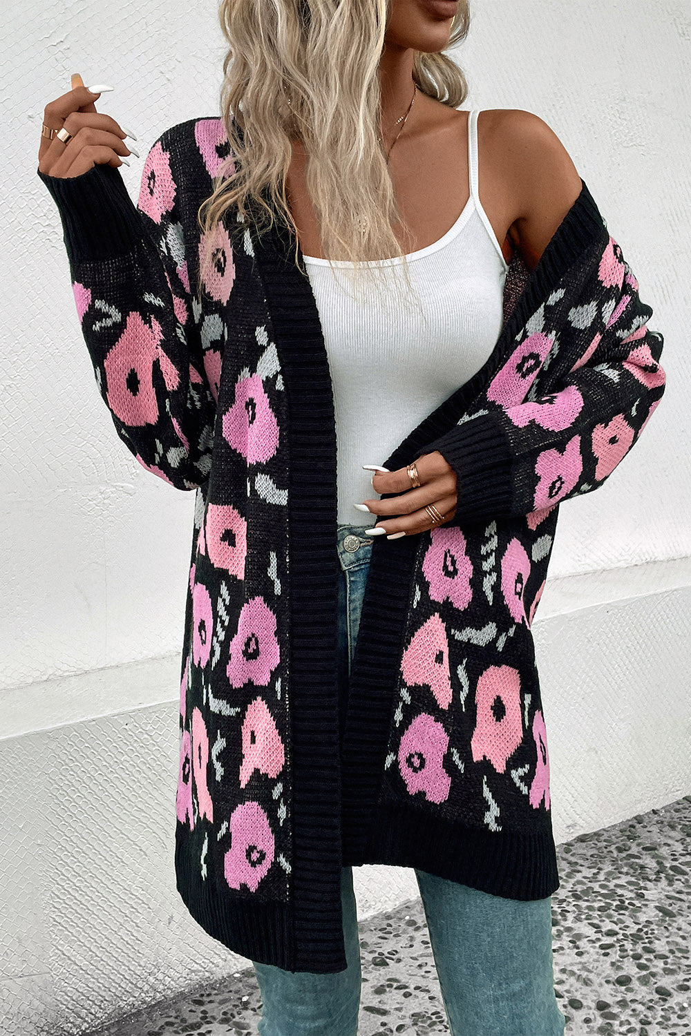 Perfee Open Front Longline Cardigan - The Boutie Shop