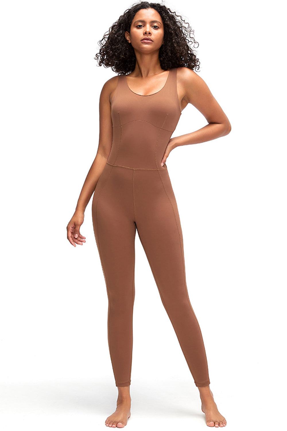 Crisscross Wide Strap Active Jumpsuit - The Boutie Shop