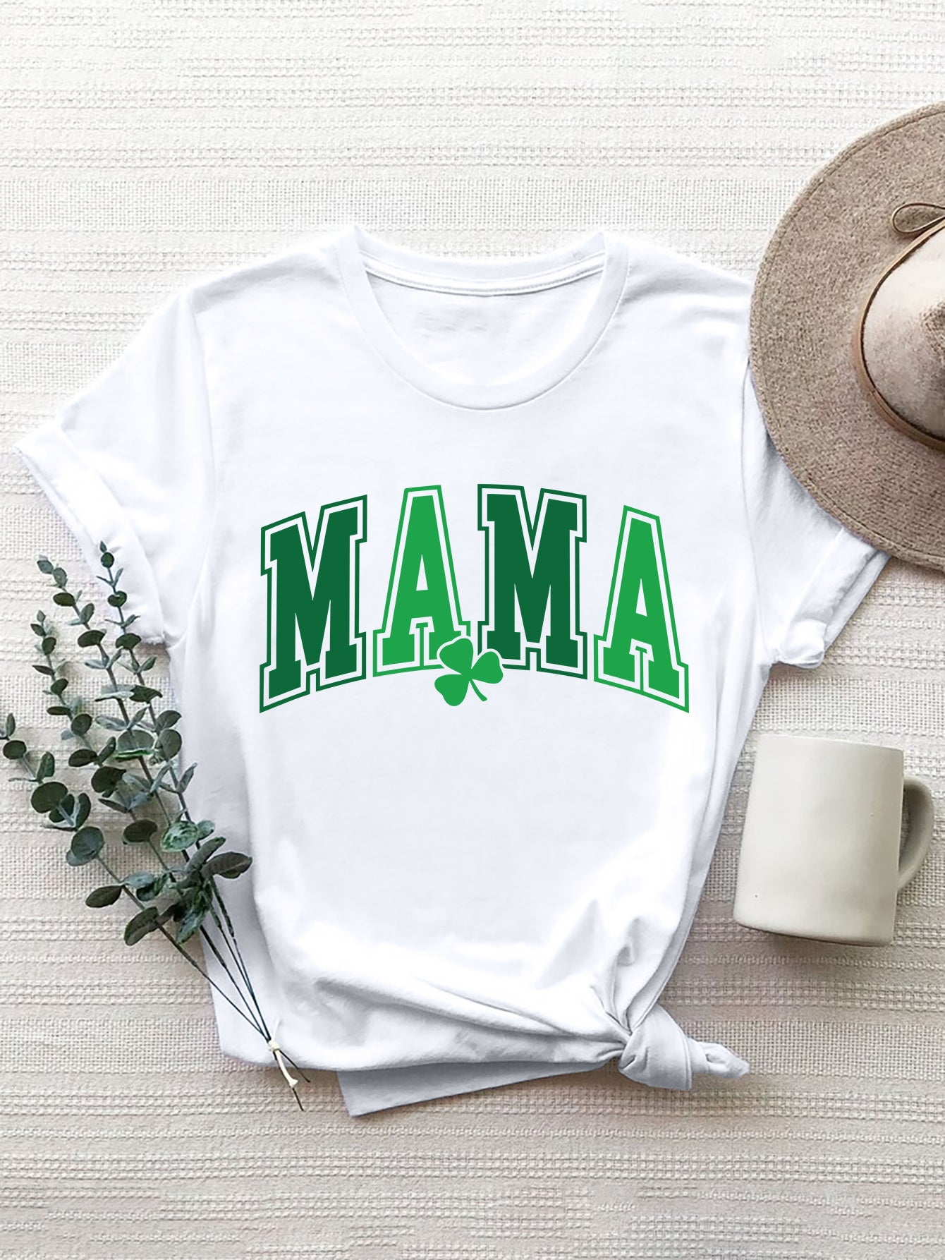 MAMA Round Neck Short Sleeve T-Shirt - The Boutie Shop