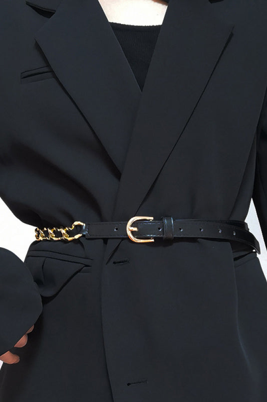 PU Chain Skinny Belt - The Boutie Shop