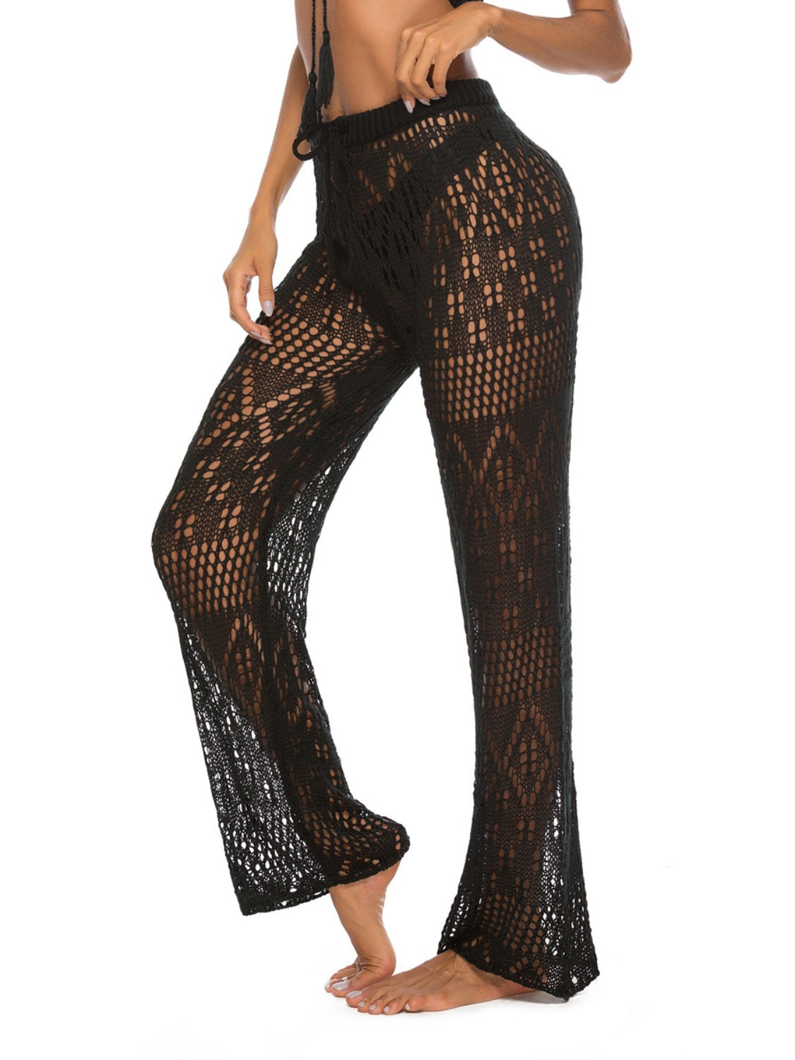 Cutout Straight Swim Pants - The Boutie Shop