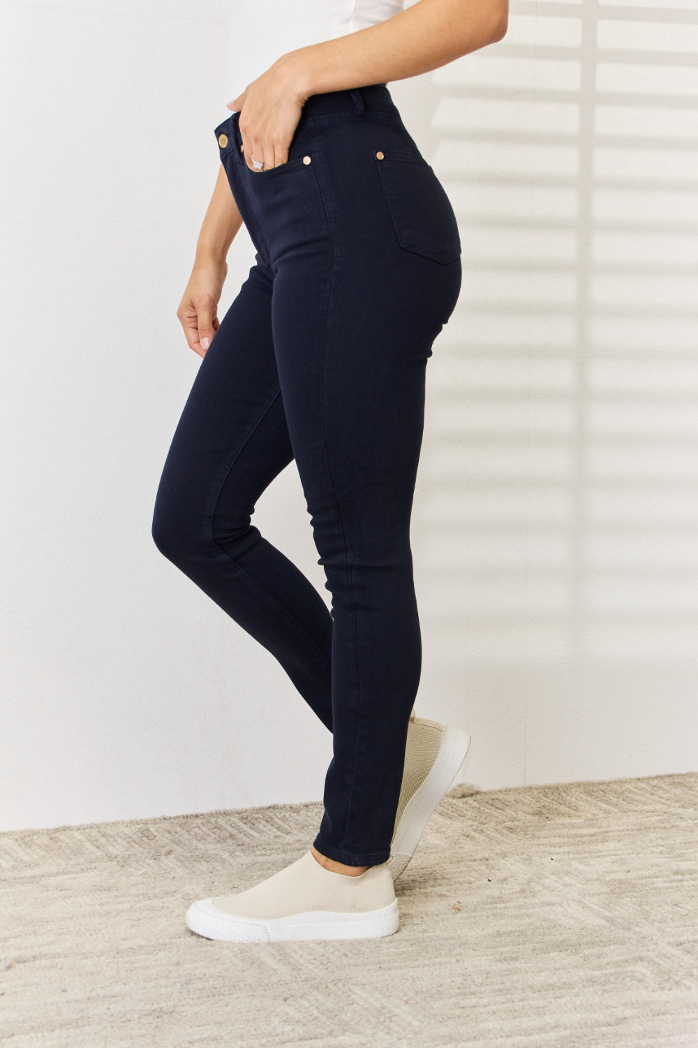 Judy Blue Full Size Garment Dyed Tummy Control Skinny Jeans - The Boutie Shop