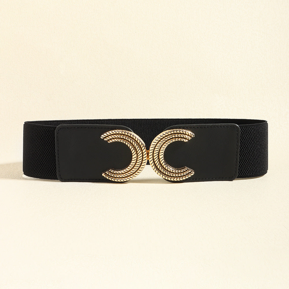 Double C Buckle Elastic Belt - The Boutie Shop