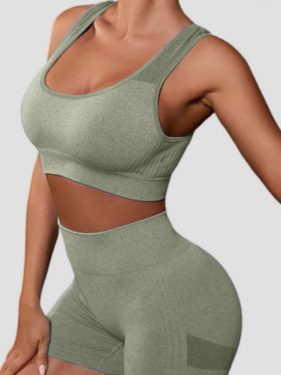 Cutout Scoop Neck Tank and Shorts Active Set - The Boutie Shop