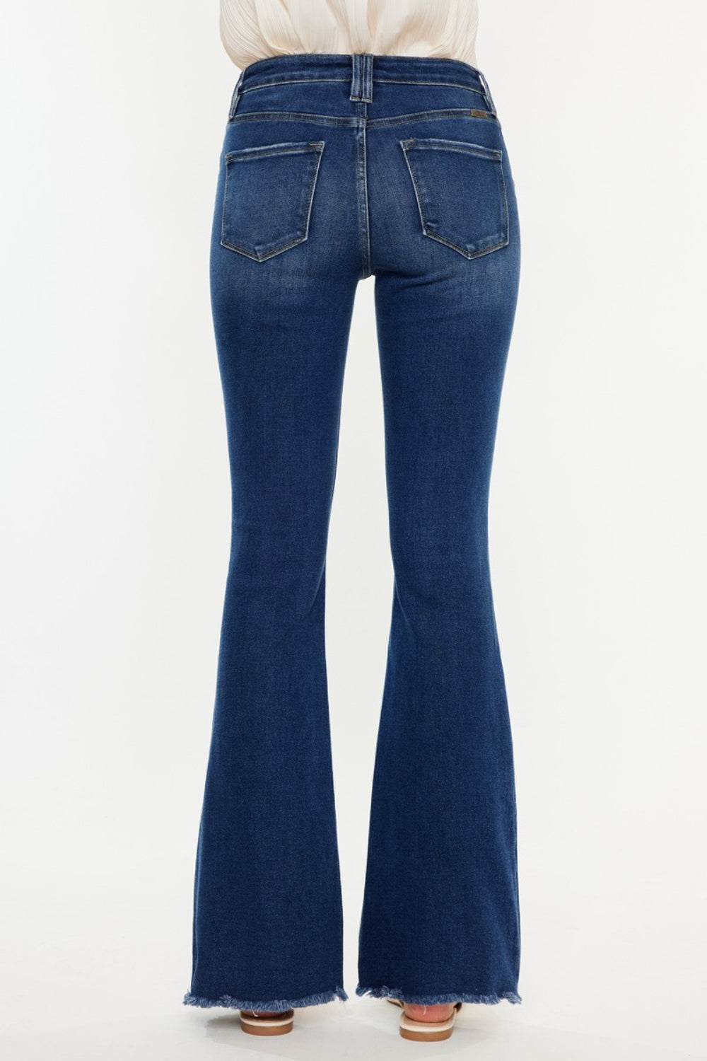 Kancan Cat's Whiskers Raw Hem Flare Jeans - The Boutie Shop