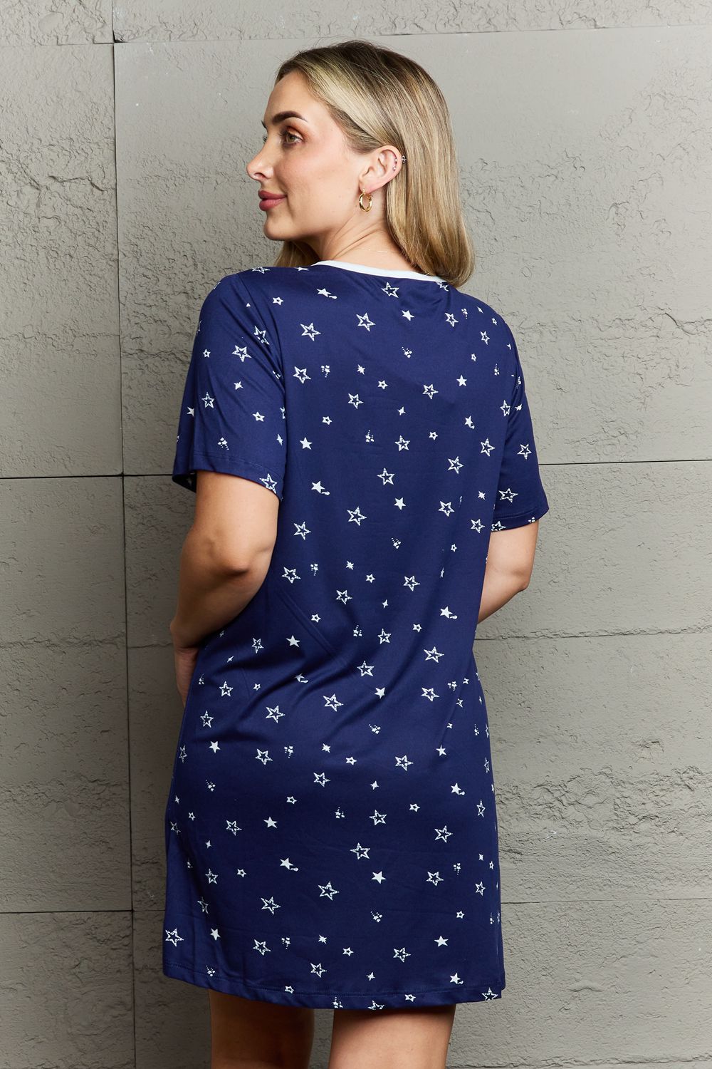 MOON NITE Quilted Quivers Button Down Sleepwear Dress - The Boutie Shop