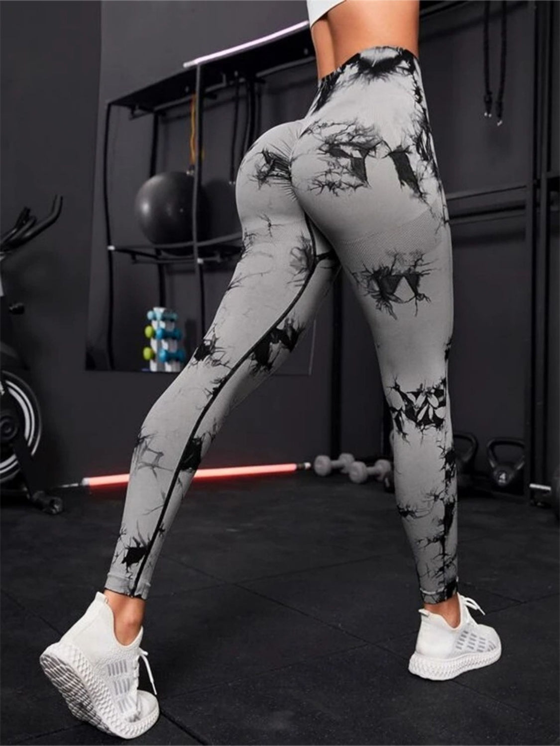 Printed High Waist Active Pants - The Boutie Shop