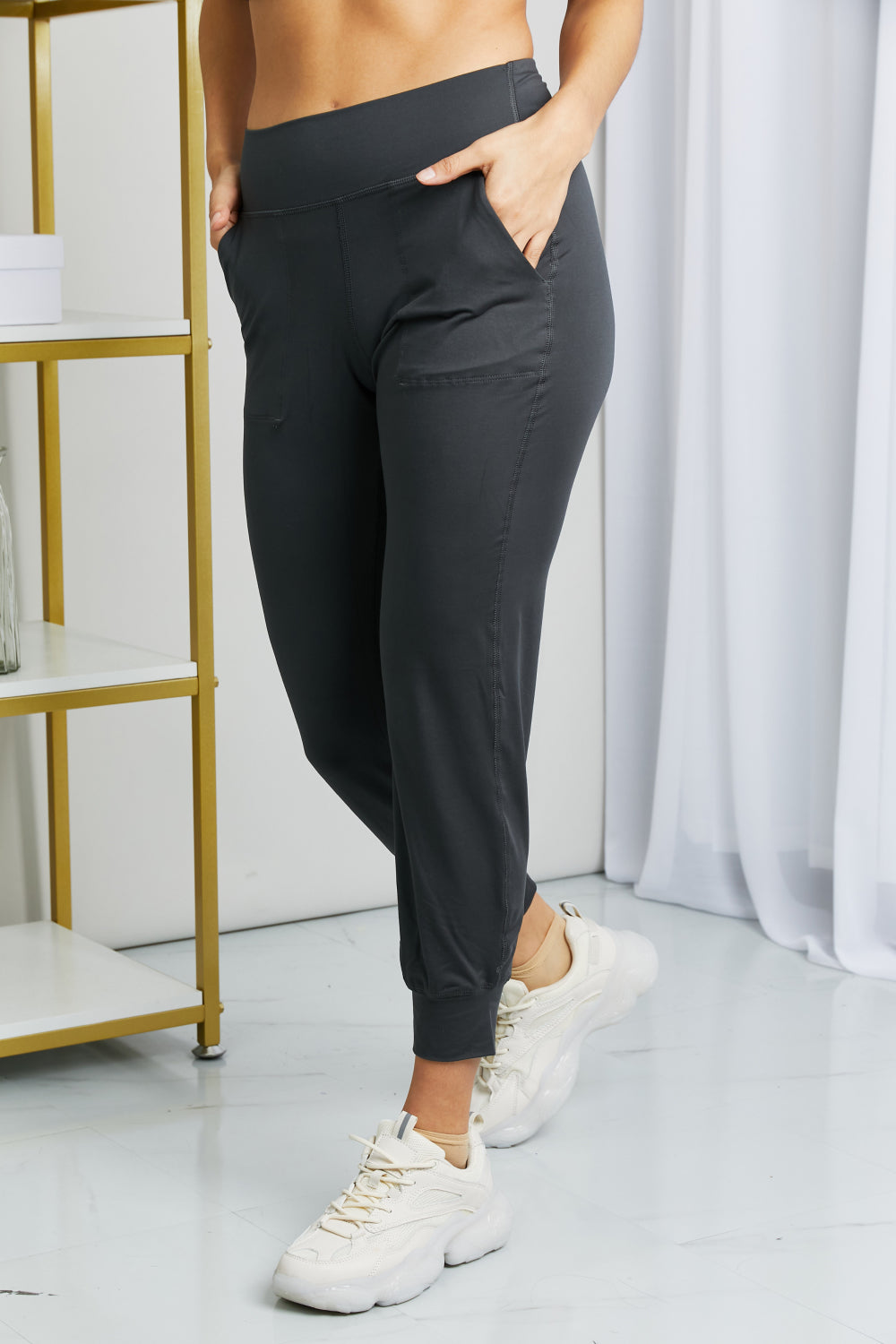 Leggings Depot Full Size Wide Waistband Cropped Joggers - The Boutie Shop