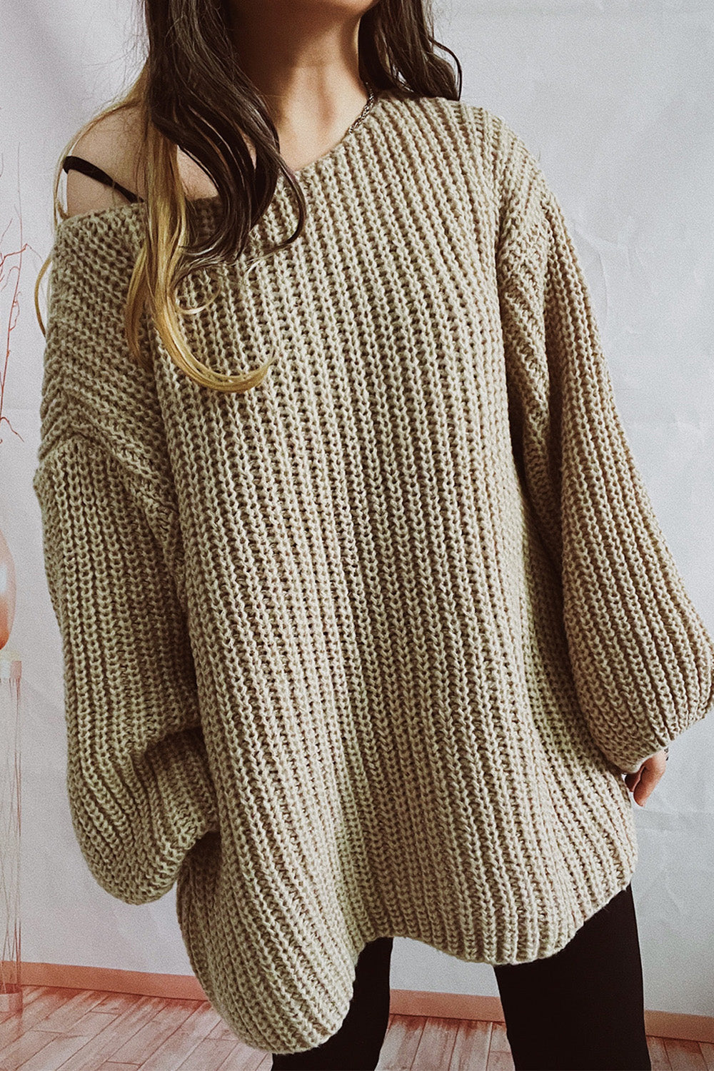 Boat Neck Dropped Shoulder Mini Sweater Dress - The Boutie Shop