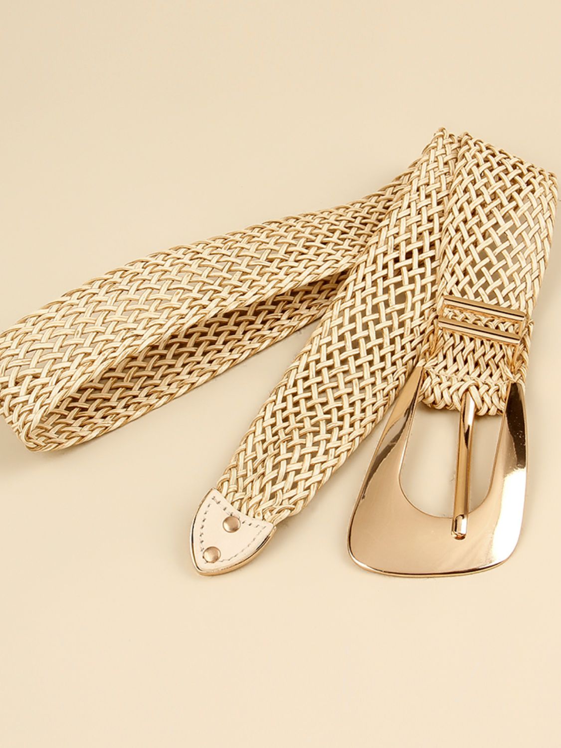 Irregular Buckle Braid Belt - The Boutie Shop