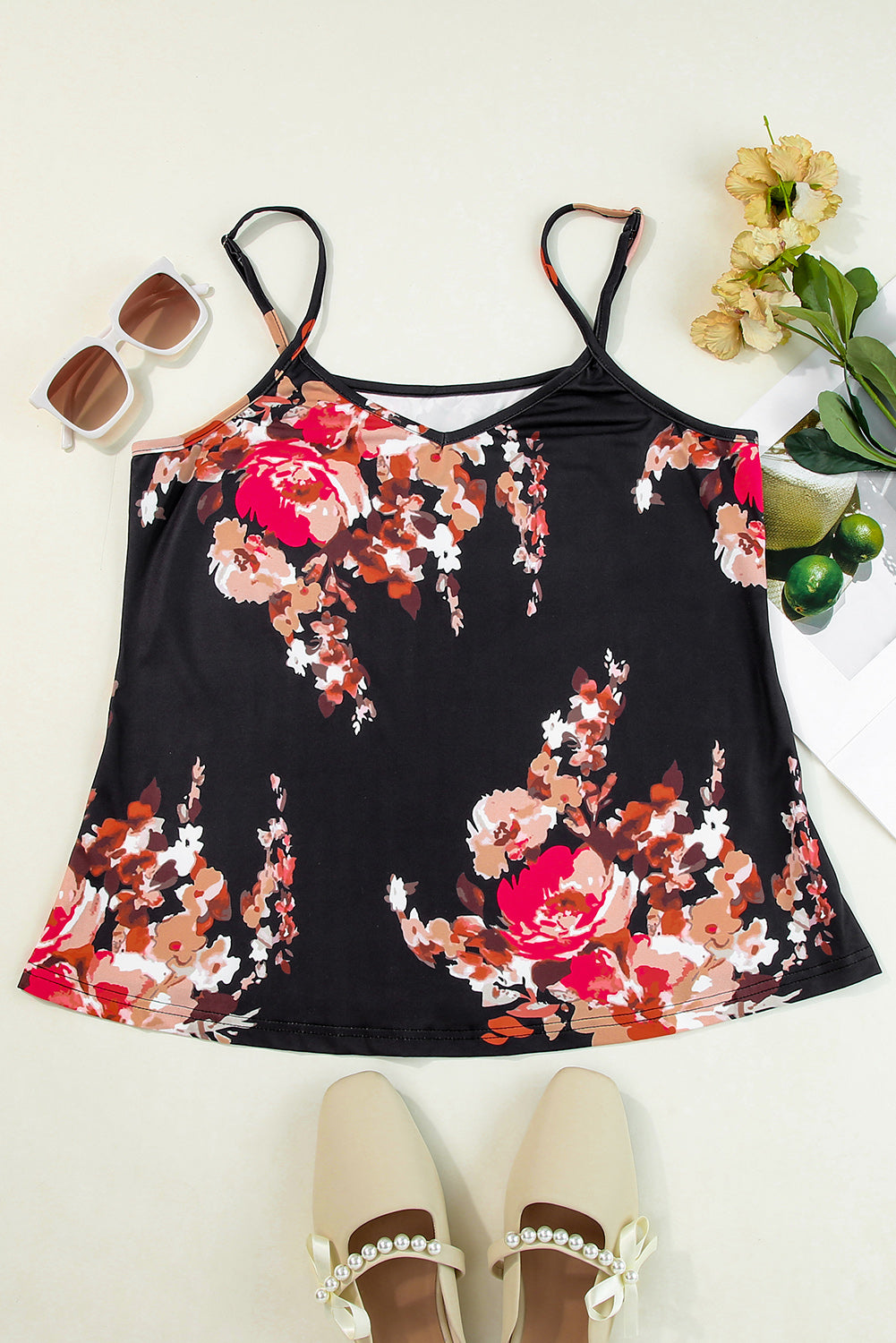 Printed Spaghetti Strap Cami - The Boutie Shop